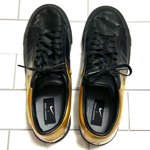 Nike Blazer Low x Pedro Lourenco Black and Gold Low Top Sneakers Leather Size 8 - Picture 6 of 15
